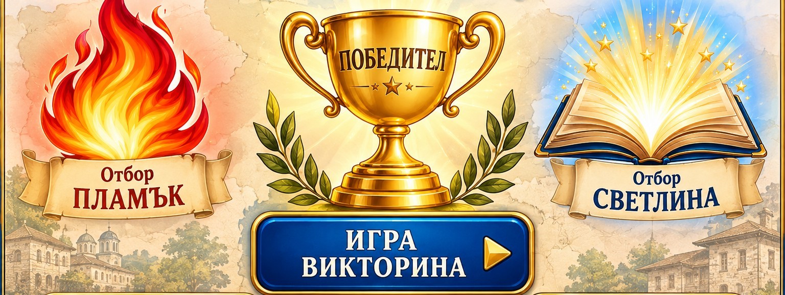 Пламък, купа ПОБЕДИТЕЛ и вълшебна книга